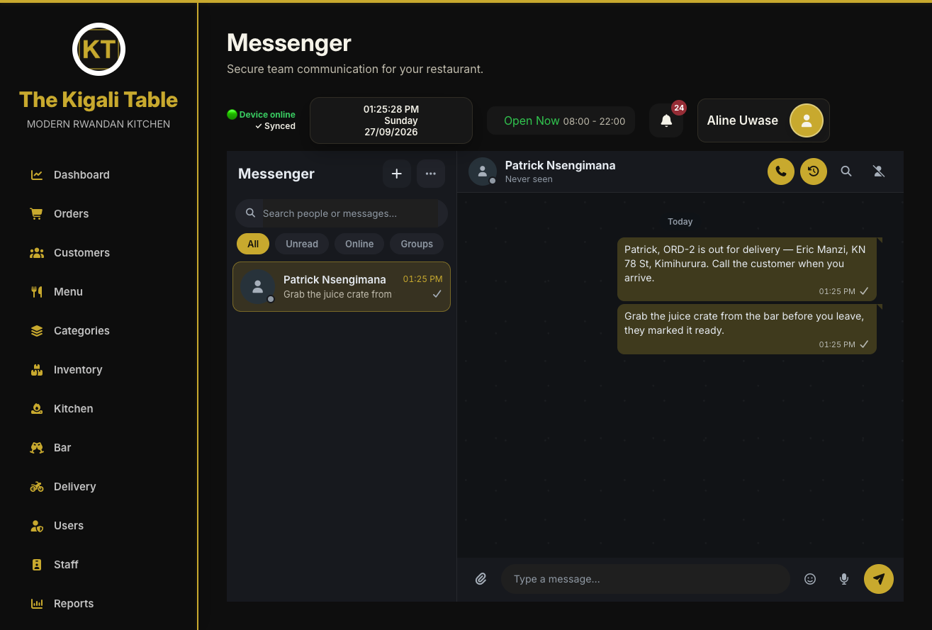 SADA team messenger conversation